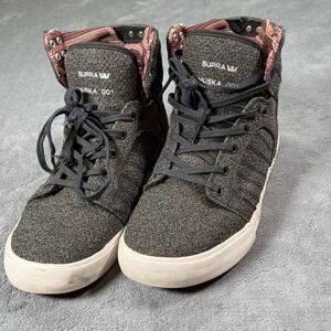 Supra Muska 001 Skytop Skate Shoes Size 10 Knit Gra High Top Sneakers Skating
